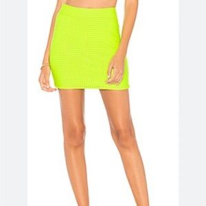 Good American electric lime Neon Skirt with ribbed textured material size 1/2